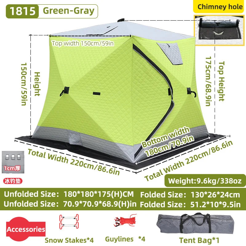 Winter Fishing Tent Ice Fishing Tent Cotton Clip Thick Insulation Windproof Snow Shelter Camping for 2-3 People Pop Up Tent