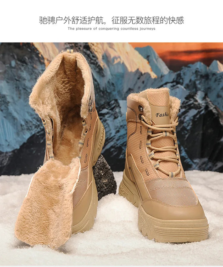 Winter Warm Men Boots Platform Boots High Top Men's Cotton Shoes Non-slip Working Ankle Boots for Men 2024 Short Plush Snow Boot
