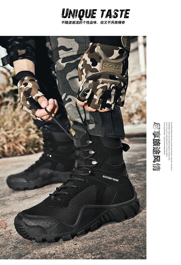 Big Size 47 Winter Men Warm Plush New Combat Boots Men Ankle Boot Quality Casual Motorcycle Boot Waterproof Men's Boots Autumn