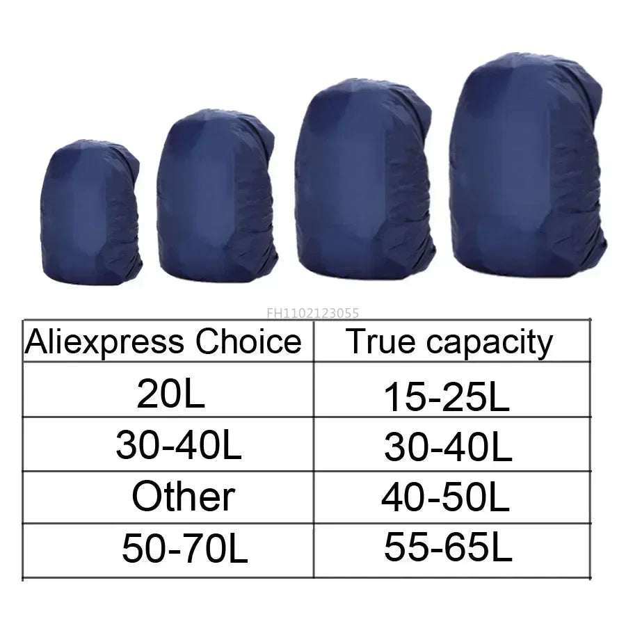 Rain Cover For Backpack 20L 35L 40L 50L 60L Waterproof Bag Tactical Outdoor Camping Hiking Climbing Dust Raincover