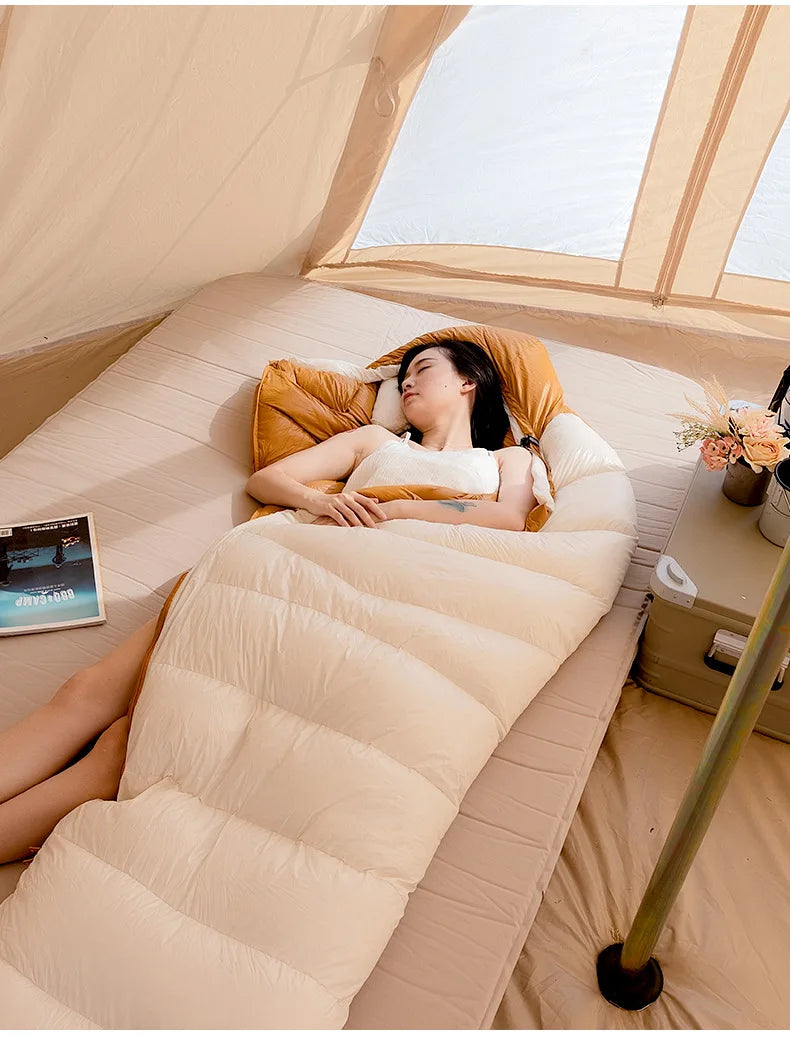 White duck down mummy down sleeping bag adult outdoor camping winter thickened cold minus 30 degrees Sleeping Bags