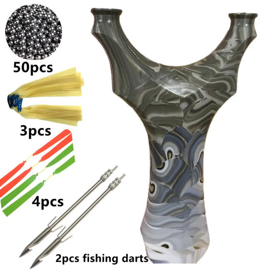 High Quality Resin Slingshot Outdoor Hunting Catapult with Rubber Band Professional Shooting Fishing Accessories Compound Bow