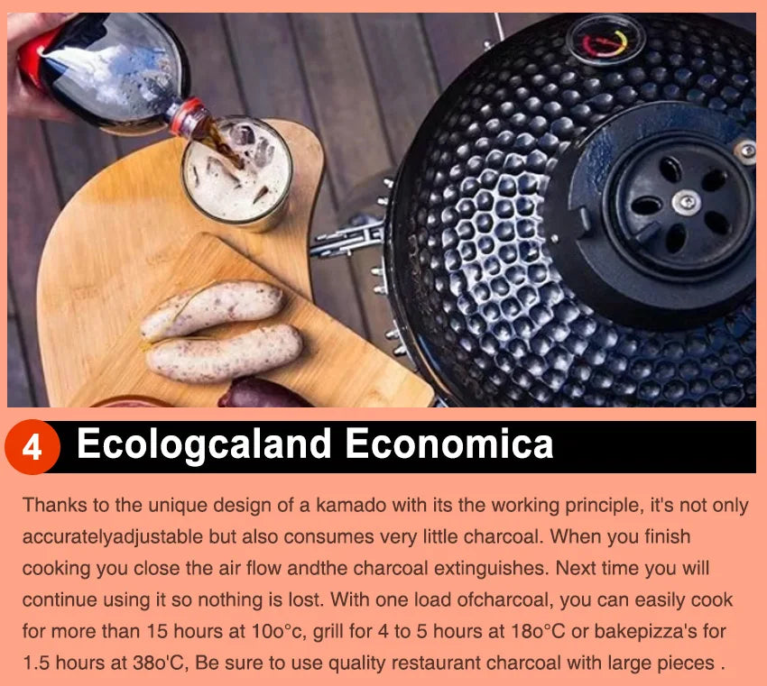 Auplex Wholesale Barbeque Asador Portable Charcoal 21-Inch Kamado Ceramic Grills BBQ