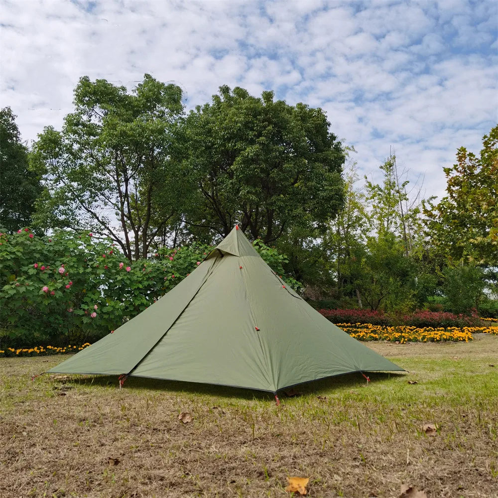 Outdoor 2 People Ultralight Mountain Gear with 2 Door Spire Tent Waterproof Camping tourist with Chimney Hole Hot Tent Camp