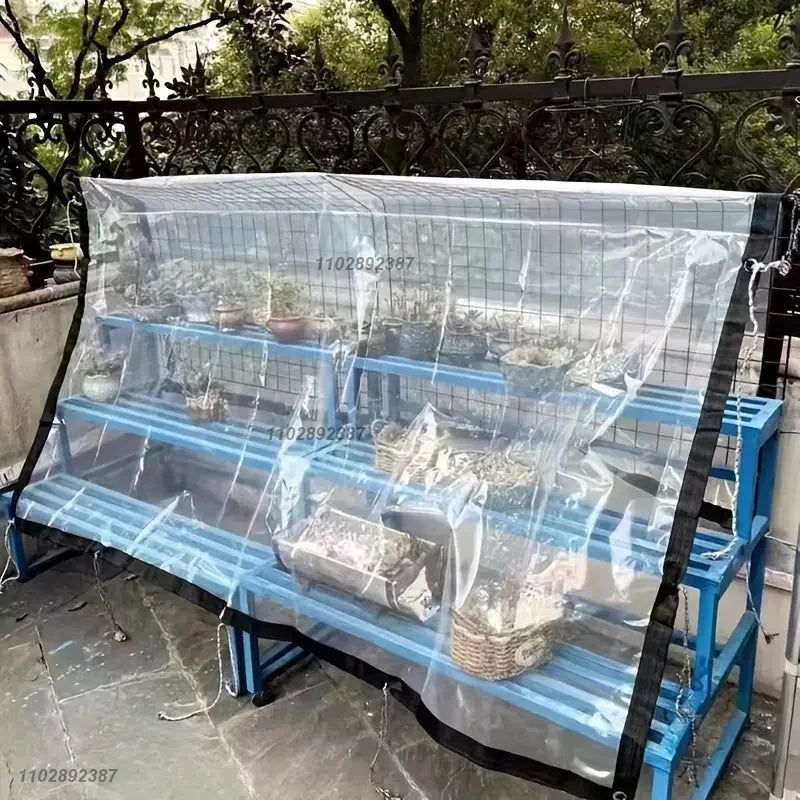Transparent Waterproof Tarpaulin Garden Rainproof Clear Poly Tarp Plant Cover Insulation Shed Cloth with Grommets