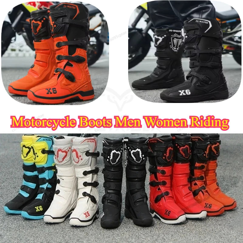 JG · WOLVES/Nine-strand Wolf Off-Road Motorcycle Riding Shoes Rally Forest Road Boots Men's Anti-Drop Knight Equipment