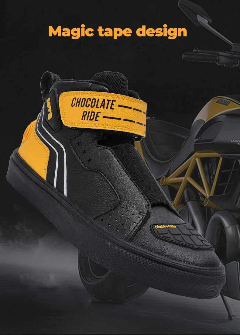 Motorcycle Riding Shoes Men Casual Style Anti-slip Moto Equipment Breathable Durable Comfortable Reflective Off-road Motorbike
