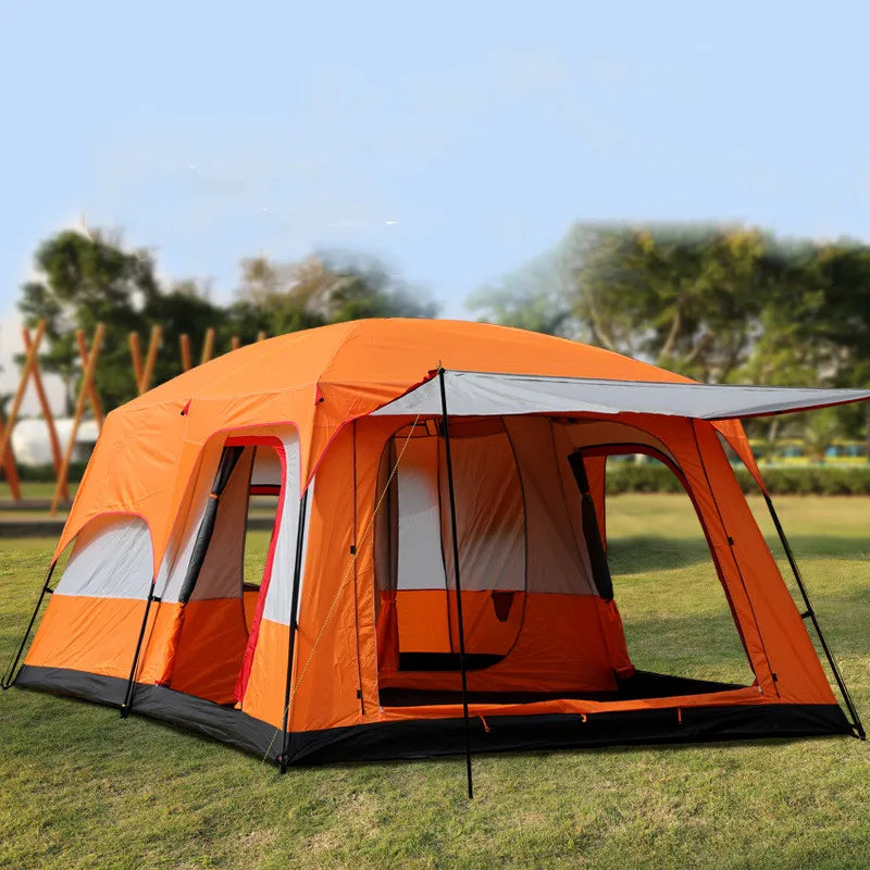 Outdoor Camping Tent Portable Rainproof Mosquito Proof Double Layer Tent 3-5 People One Bedroom One Hall Small Size Tent