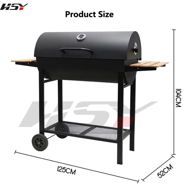 Household Charcoal Stove Outdoor American Barbecue Grill Outdoor Camping Baking Charcoal Grill Fish Grill Charcoal Smoke Grill