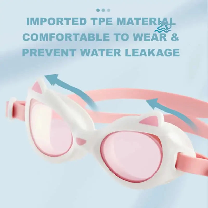 Professional Kids Swimming Goggles Cartoon Frame Anti-UV Children HD Lenses Pool Glasses Eyewear Anti Fog Adjustable Head Strap