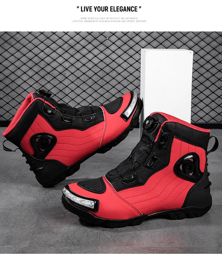 Large Size Motorcycle Boots Outdoor Riding Racing Shoes Anti-fall Wear-resistant Motorcycle Shoes Motorcycle Travel Equipment