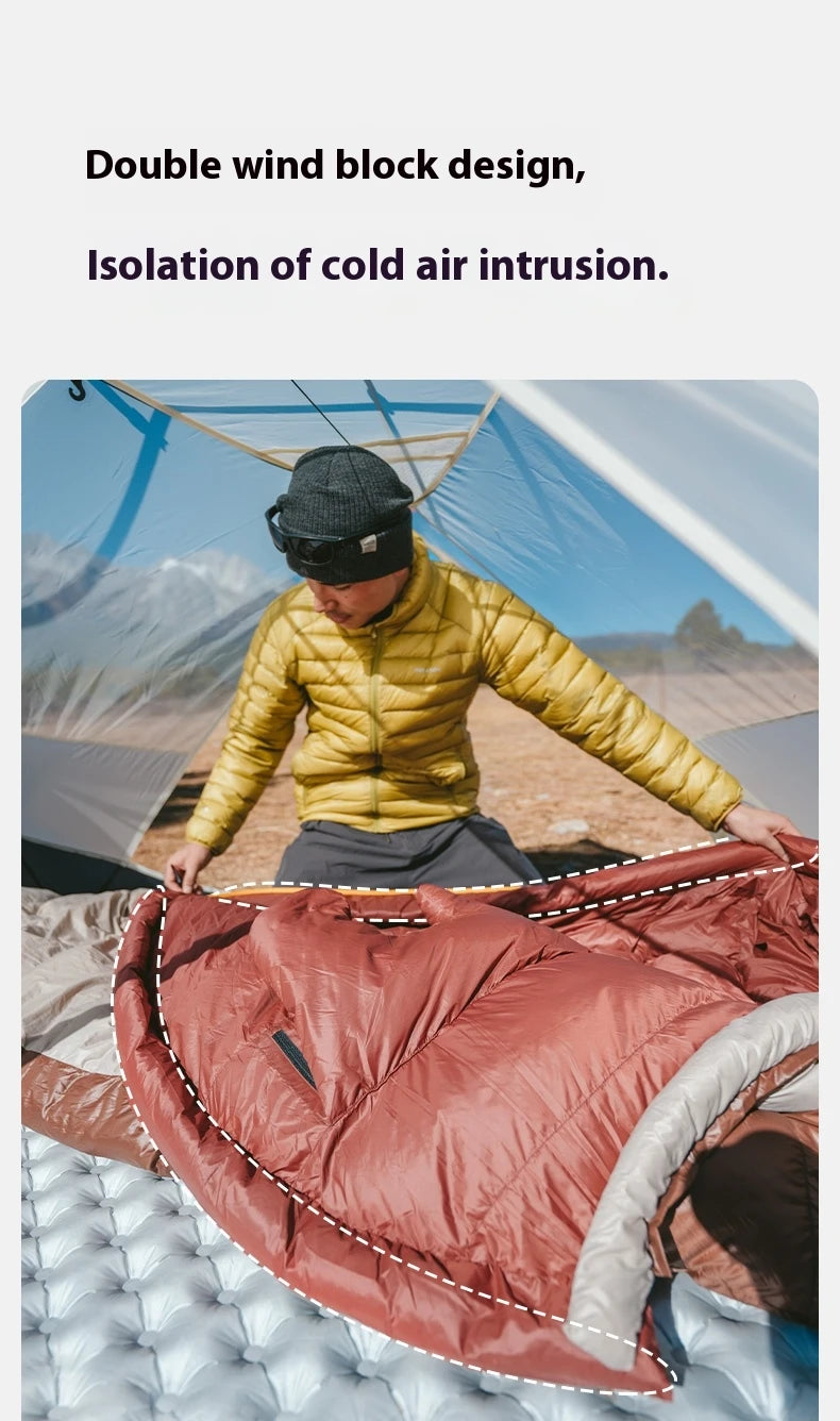 Naturehike Camping Duck Down Sleeping Bag 650FP Mummy Thickening Warm Outdoor Ultralight Portable Winter Down Sleeping Bag -18℃