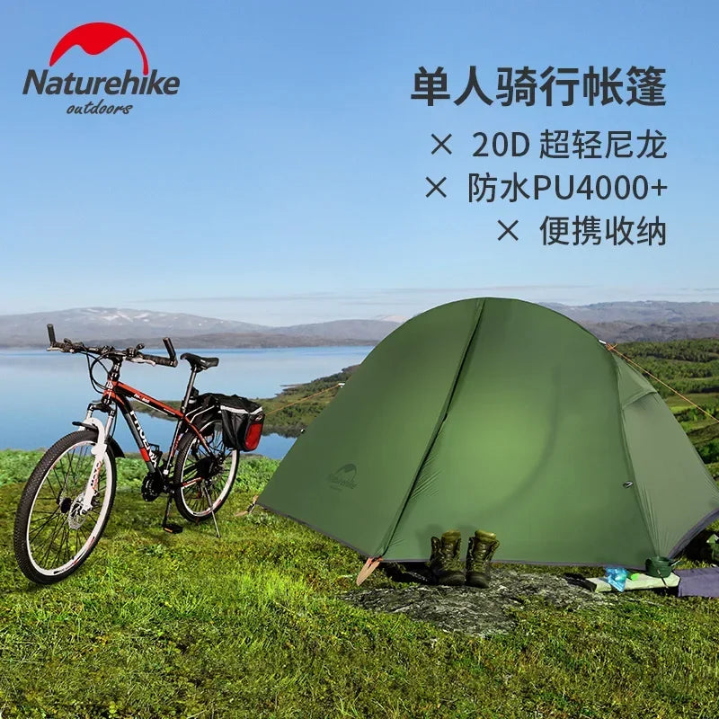 Naturehike Cycling Tent 1 Person Ultralight Backpacking Tent Outdoor Double Layer Fishing Beach Travel Hiking Camping Tent