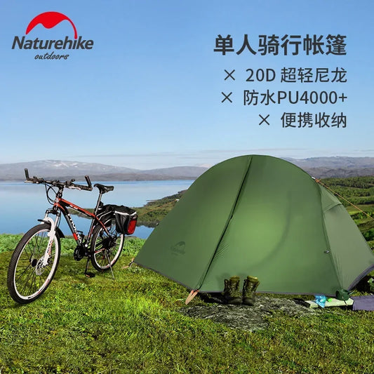 Naturehike Cycling Tent 1 Person Ultralight Backpacking Tent Outdoor Double Layer Fishing Beach Travel Hiking Camping Tent
