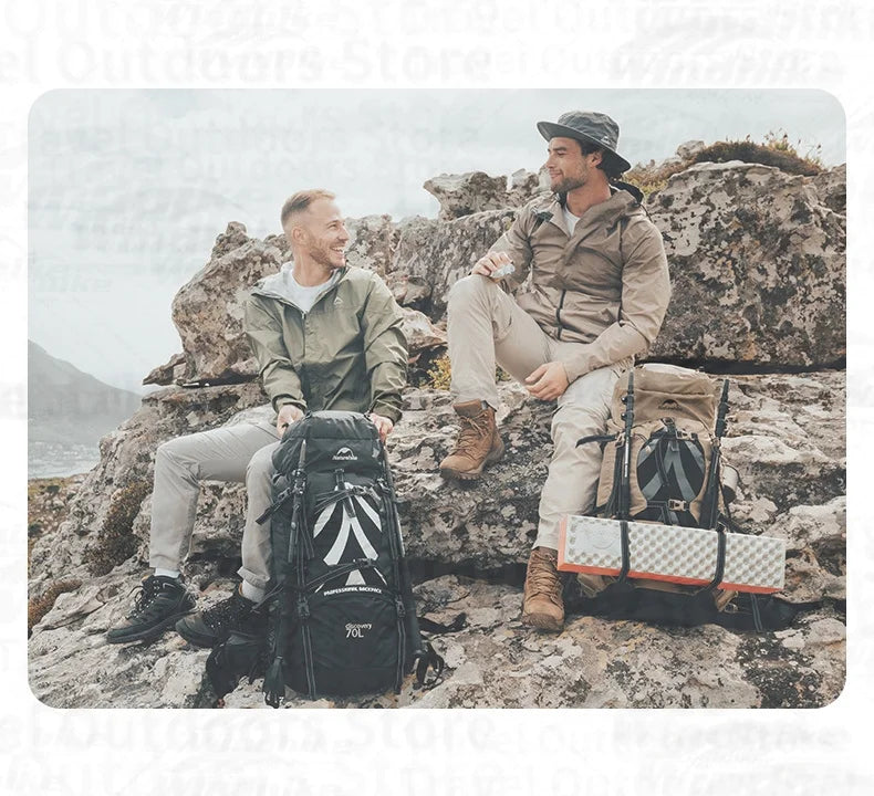 Naturehike 70+5L Backpack Camping Hiking Trekking Backpacking Lightweight Travel Bag With Aluminium Alloy Frame Waterproof Cover