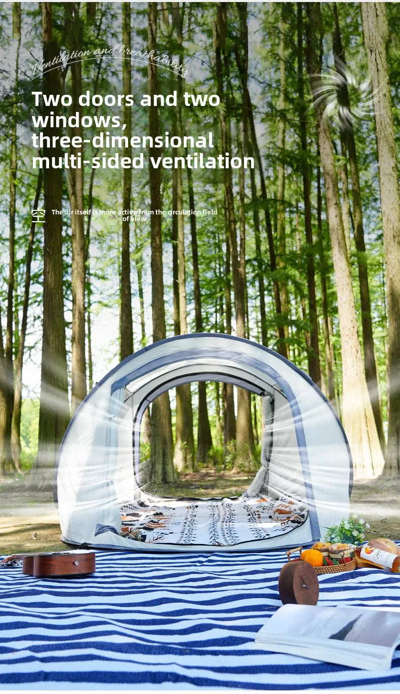 Tent Camping Outdoor 3-4 People Waterproof Thickened Portable Installation-free One-second Quick Open Automatic Boat Tent