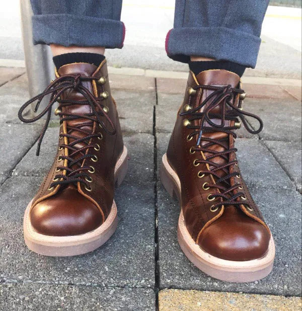 Mens British Wind Retro Boots Motorcycle Short Boots Men's Leather Boot Casual Work Shoes Men Women's Tide Chelsea Boots
