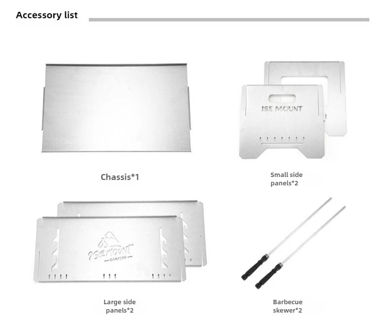 Camping Windproof Firewood Stove Stainless Steel Barbecue Grill Wood Burner Protable Outdoor Picnic Oden Cooking Furnace