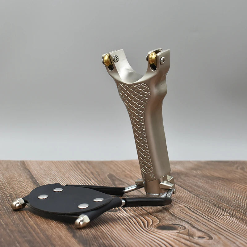 New Pulley Slingshot,Outdoor Hunting Fishing Slingshot Set with Wrist Rest High-speed Shooting Catapult for Adult Competition