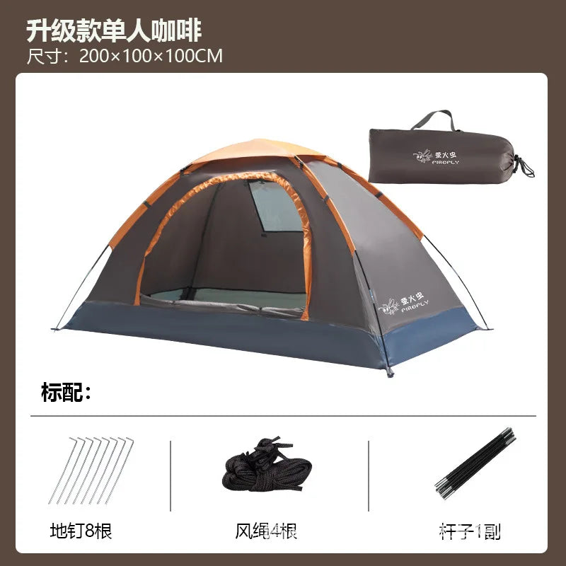 Single Camping Tent -190T Silver Plated Polyester 150D Waterproof Oxford 1.42KG Lightweight and Portable Outdoor Tent ultralight