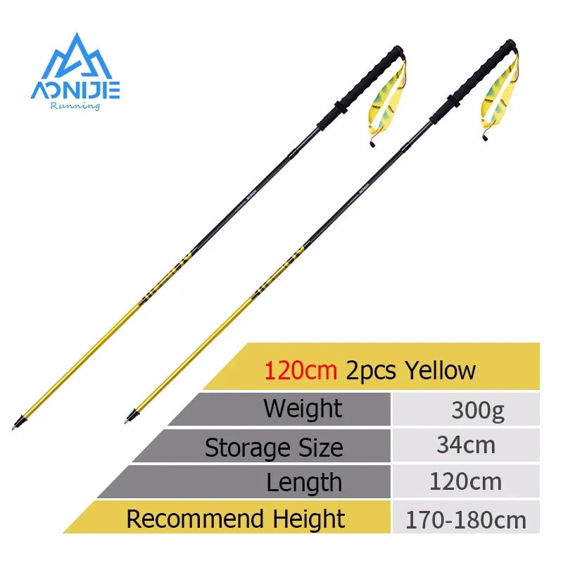 AONIJIE E4201 M-Pole Folding Ultralight Quick Lock Trekking Poles Hiking Pole Race Running Outdoor Walking Stick Carbon Fiber