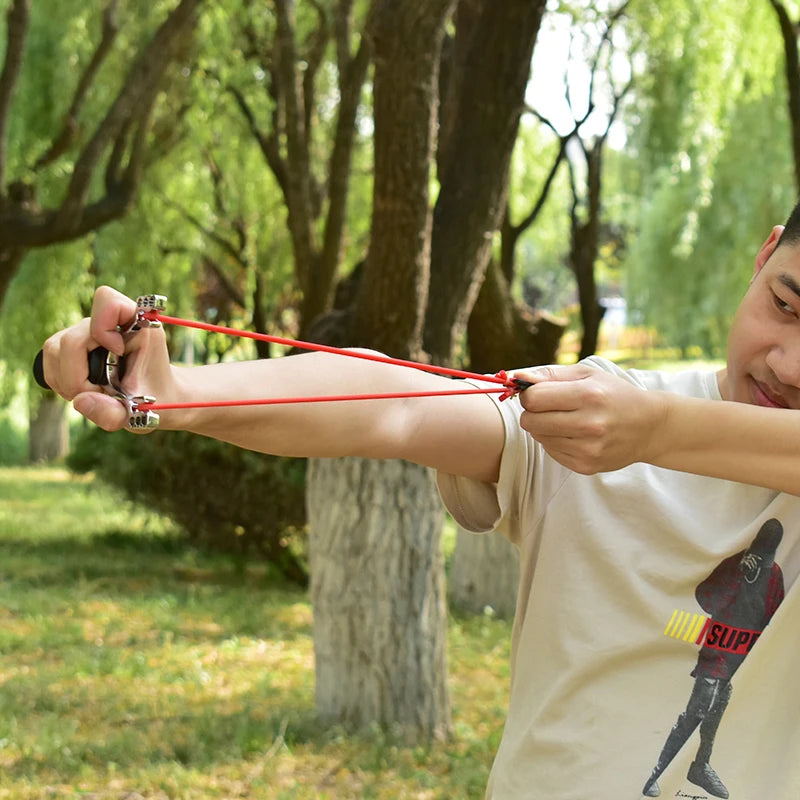 Alloy Large Bow Head High Power Foldable Slingshot Multifunctional Hunting Shooting Sling Outdoor Precision Hunting Tool