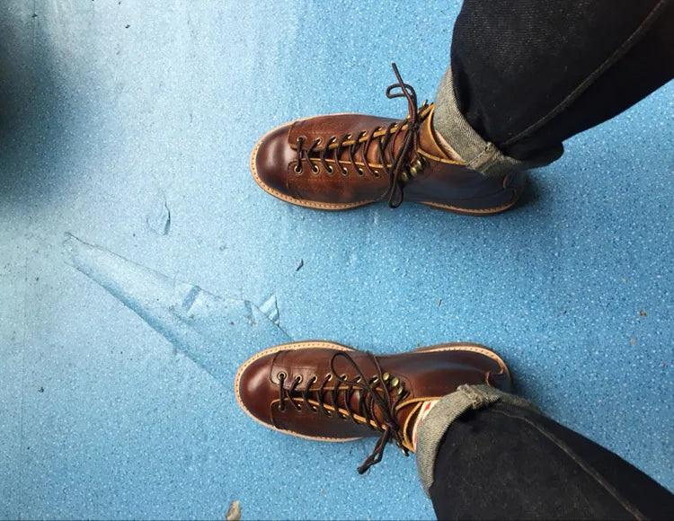 Mens British Wind Retro Boots Motorcycle Short Boots Men's Leather Boot Casual Work Shoes Men Women's Tide Chelsea Boots