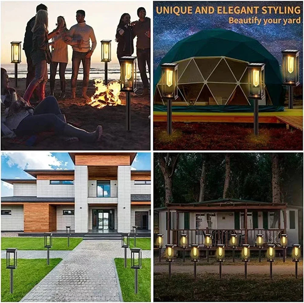 Solar Pathway Lights Waterproof take Lights Warm White Solar Light for Garden Walkway Driveway Yard Lawn Landscape Lighting