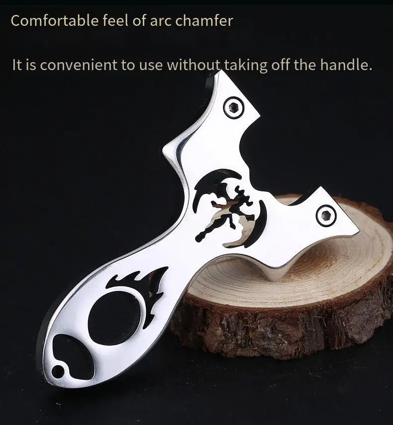High Quality Slingshot Catapult Hunting Stainless Steel With Rubber Band Outdoor Shooting Game Sling Shot