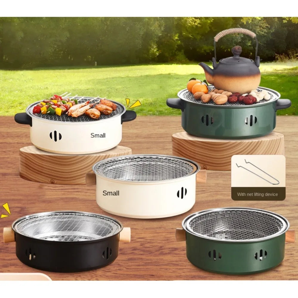 New Stainless Steel Barbecue Grill Multifunction Beige Green Black BBQ Stove Non-stick Barbecue Stove Barbecue Supplies