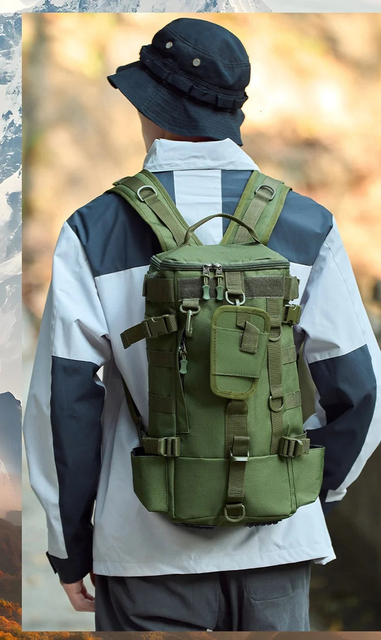 Outdoor Hiking Sports Tactical Backpack Waterproof Riding Fishing Bag Rucksack Men Women Climbing Camping Travel Shoulder Bags