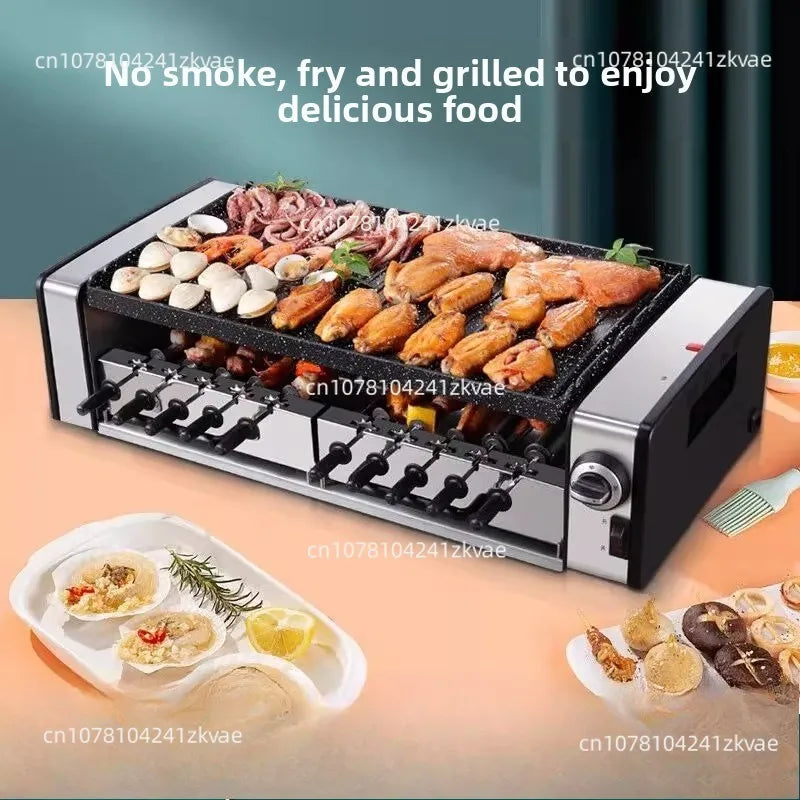 Electric barbecue oven household smokeless electric oven double-layer family Korean barbecue oven indoor