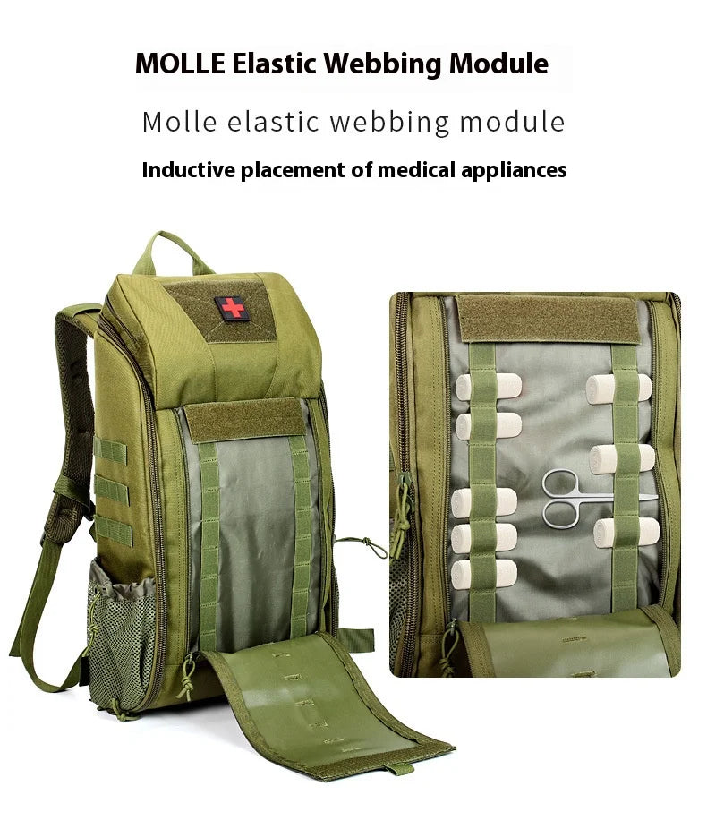 Tactical Medical Backpack MOLLE Detachable Med Kit - Quick-Access Military Survival Emergency Pack for Camping First Aid