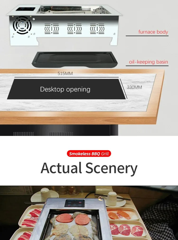 Gourmet Barbecue Grill New Design Kbbq Electric Grills Korean Smokeless Tables Electric BBQ Grill