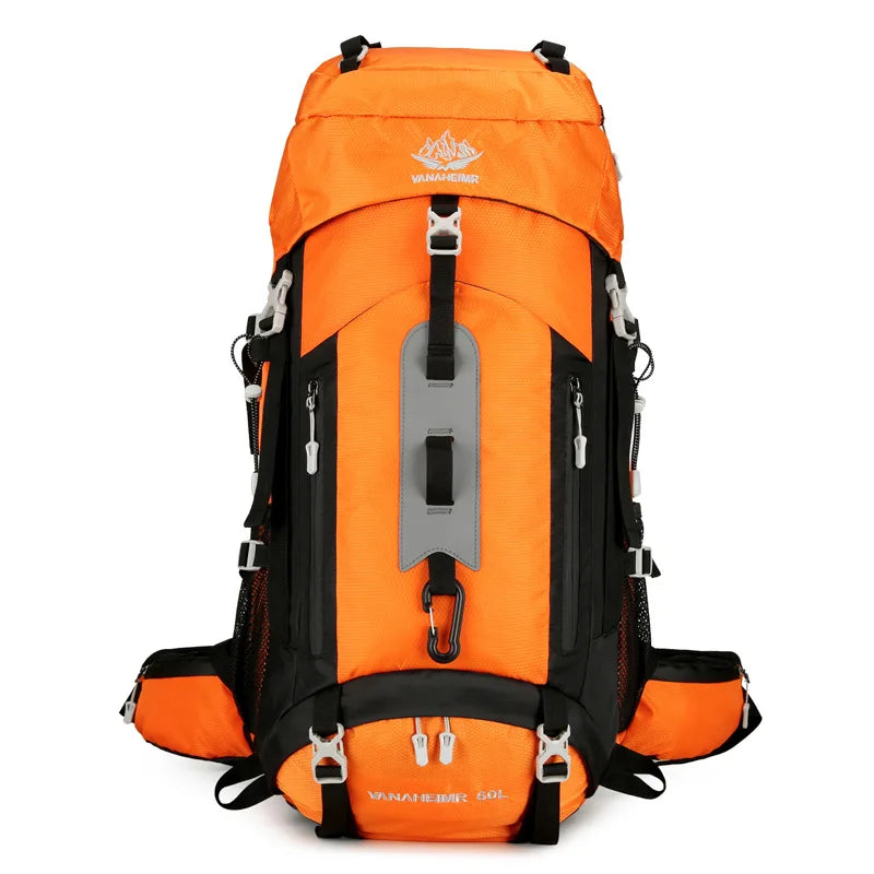 60L Large-Capacity Outdoor Mountaineering Backpack,Anti Splashing Water Wear-Resistant Camping Hiking And Cross-Country Backpack