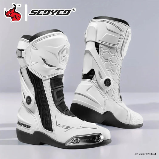 Women's Motorcycle Boots Riding Durable Anti-Slip Professional Motocross Protective Shoes Motorbike Boots Windproof Waterproof