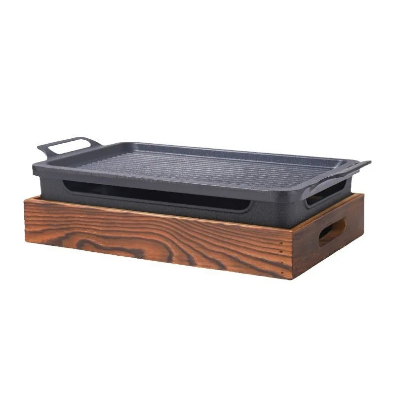 Barbecue Baking Tray Multifunctional Smokeless Non Stick Barbecue Plate BBQ Grill Pan for Outdoor Camping Picnic