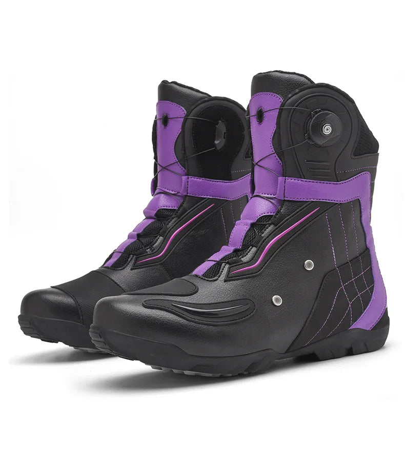 Men Leather Motorcycle Boots Moto Biker Shoes Non-Slip Moto Protection Women Motorcycle Shoes Motorcycle Accessories
