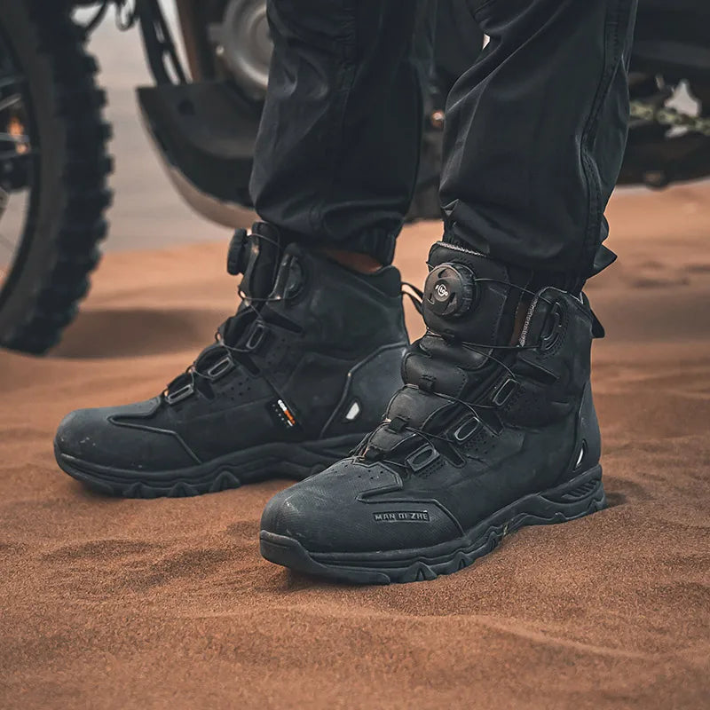 FEHER MQZ Series Motorcycle Boots for Men All-season Protective Wear-resistant Motorcycle Riding Hiking Urban Commuting Shoes