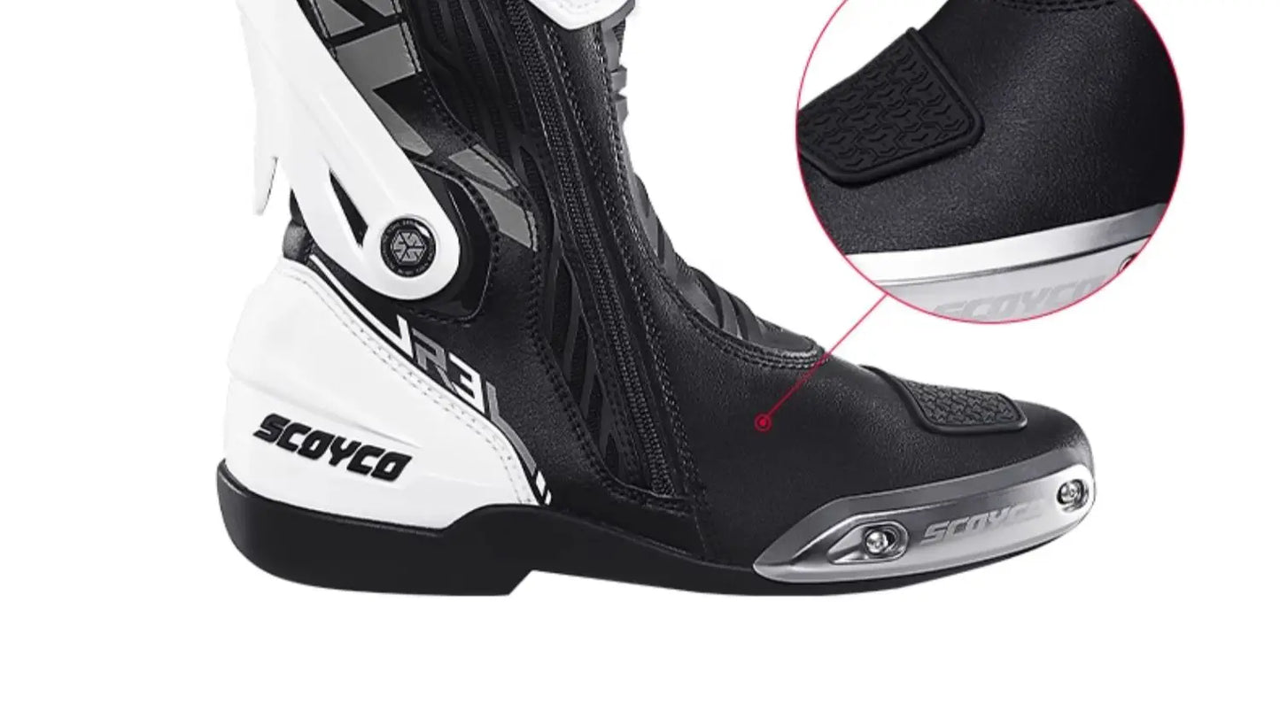 Scoyco Men's Motorcycle Riding Boots Anti-slip Motocross Shoes Anti-fall Rider Racing Road Cross-country With CE Certification