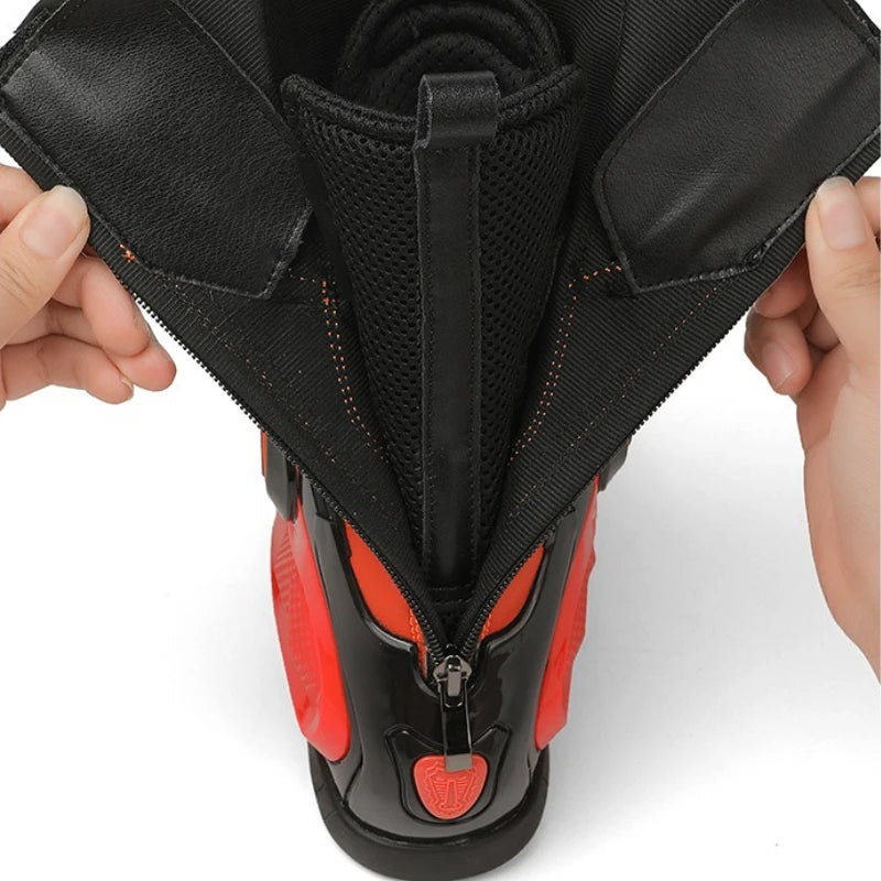 Professional Motorcycle Boots Anti-slip Mid-calf Long Ankle Off-road Racing Wear-resistant Motorcycle Rider Protective Shoes