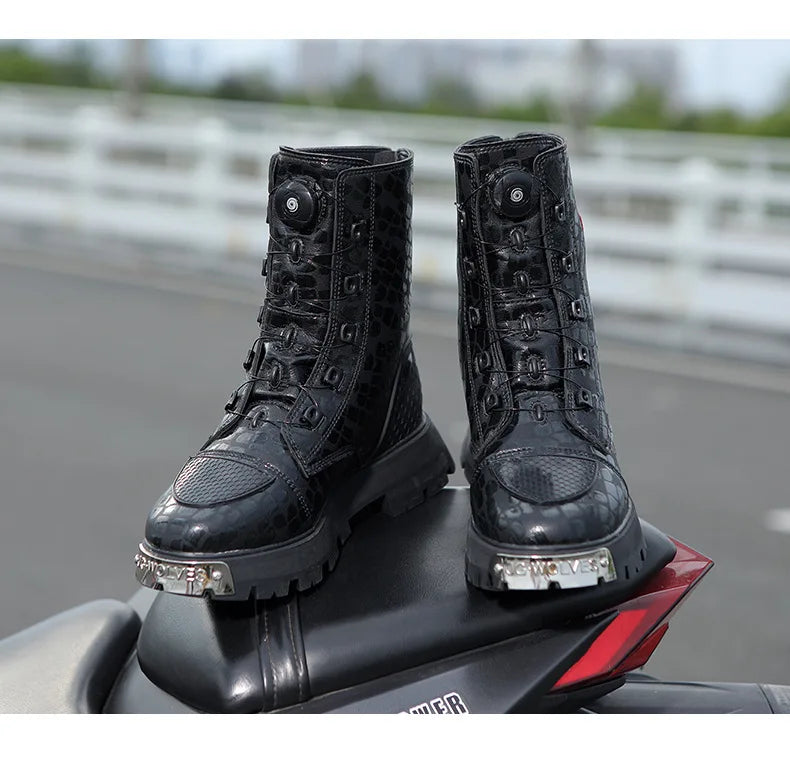 Motorcycle Wear-resistant Drop-proof Boots Women Motorbike Riding Shoes Breathable Biker Boots Motorboats Motorcycle Shoes Bota