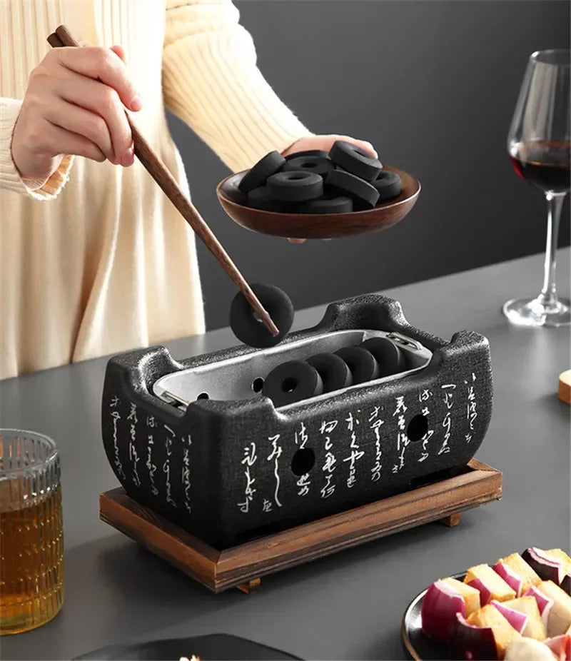 Japanese Barbecue Grill Mini Household Aluminium Alloy Charcoal Barbecue Stove Oven Accessories