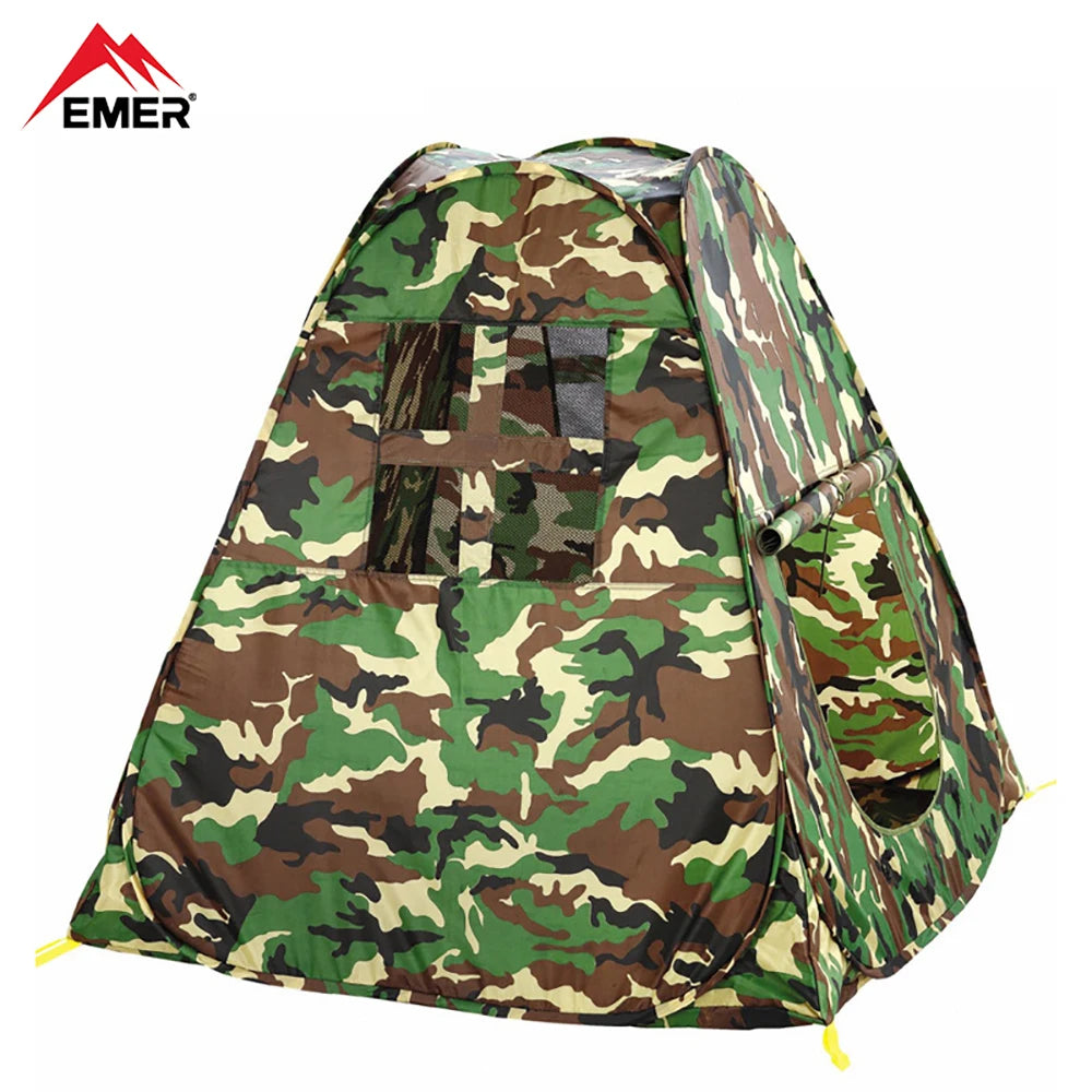 EMER Outdoor Camouflage Bird Watching Camping Tent Portable Play House  Children's Tent for Outdoor Shade Sports Beach Air Tent