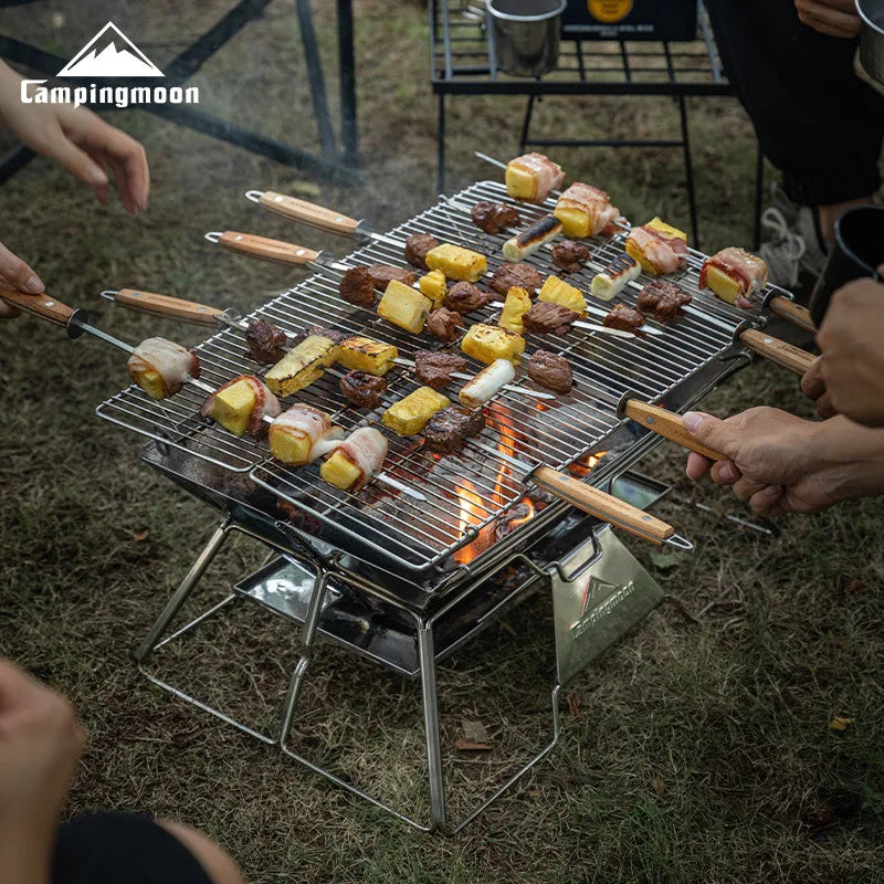 Steel foldable portable barbecue grill MT-3 MT-2 outdoor camping picnic set camping barbecue grill fire pit firewood stove