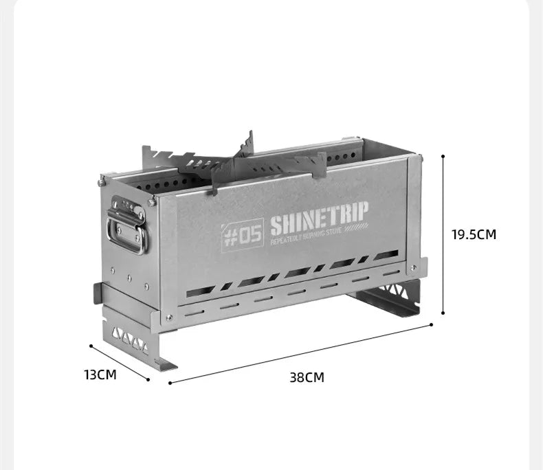 Outdoor Camping Second Burner Stove ShineTrip Thickened Stainless Steel Multifunctional Collapsible Portable IGT Half Unit Grill