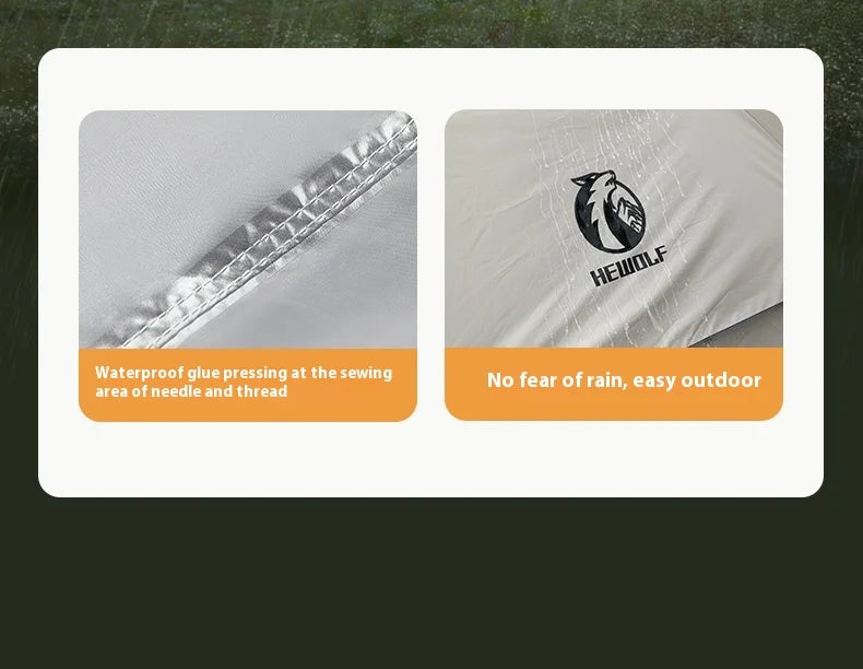 HeWolf Outdoor Double-layer Silver-coated Picnic Tent Automatic Folding Portable Waterproof Sunscreen Quick-Open Camping Tent