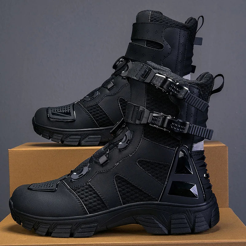 Motorcycle Boots Men's Mid-Calf Motocross Races Protective Boots Outdoor Breathable Non Slip Motos Sports Shoes Botas Moto Hombr