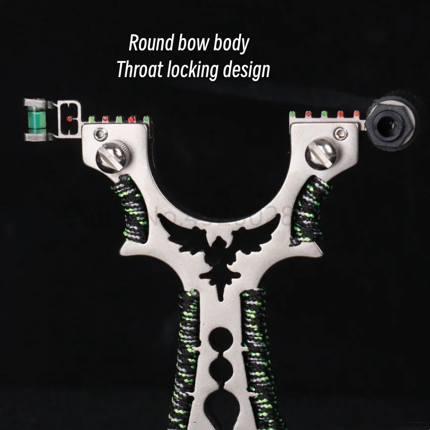 Red Laser Shooting Stainless Steel Slingshot With Flat Rubber Band Catapult Outdoor Sports Hunting Slingshot Accessories