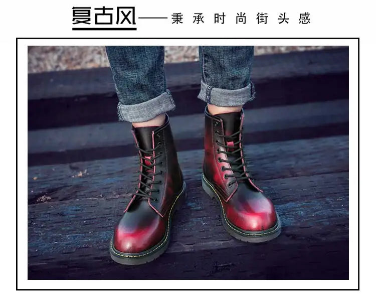 Fashion Men's Boots British Style High Top Casual Sneakers Men Luxury Designer Work Shoes Outdoor Anti slip Motorcycle Boots Mal
